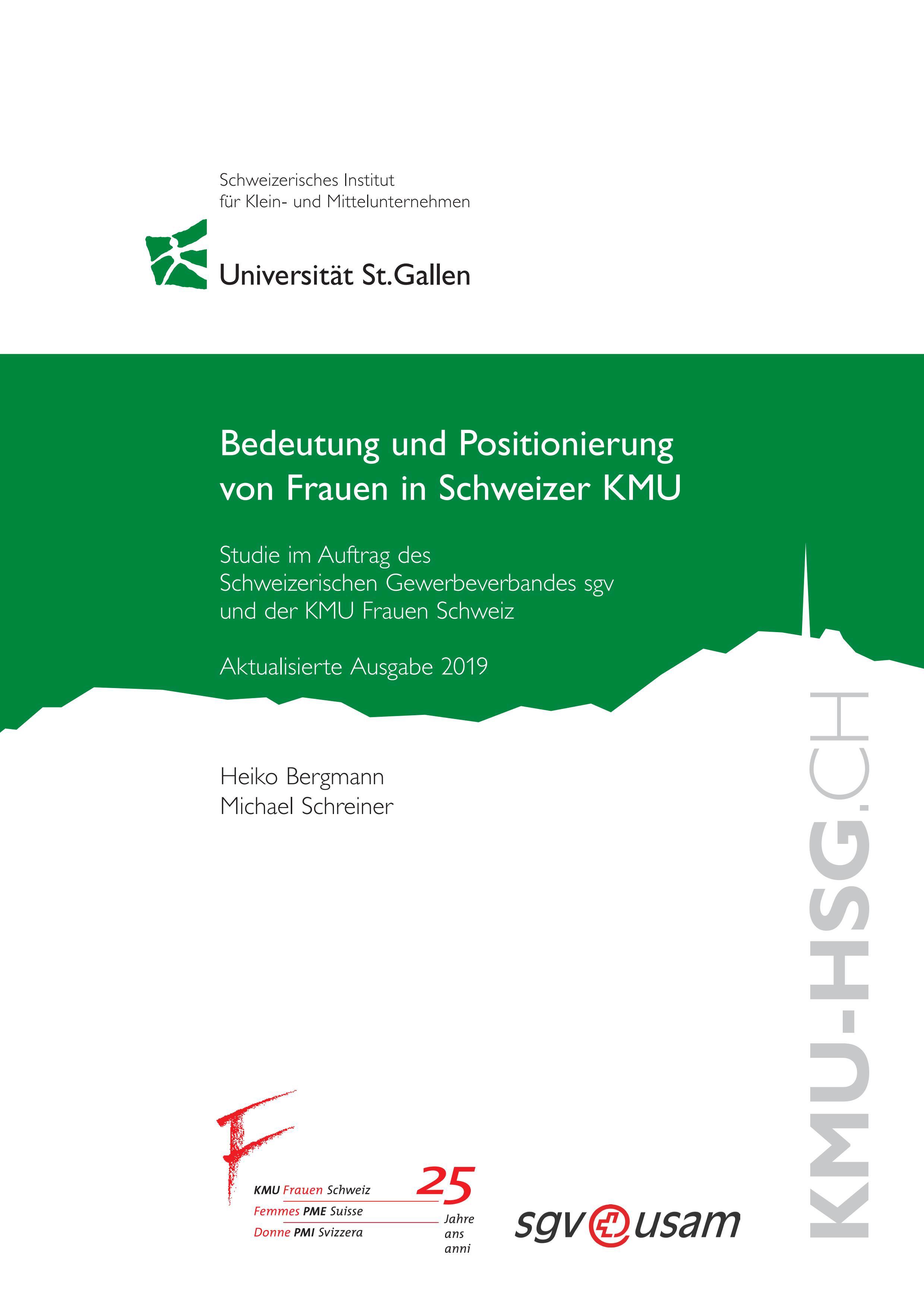  Studie Hochschule St. Gallen «Bedeutung und Positionierung von Frauen in Schweizer KMU» - Aktualisierte Ausgabe 2019